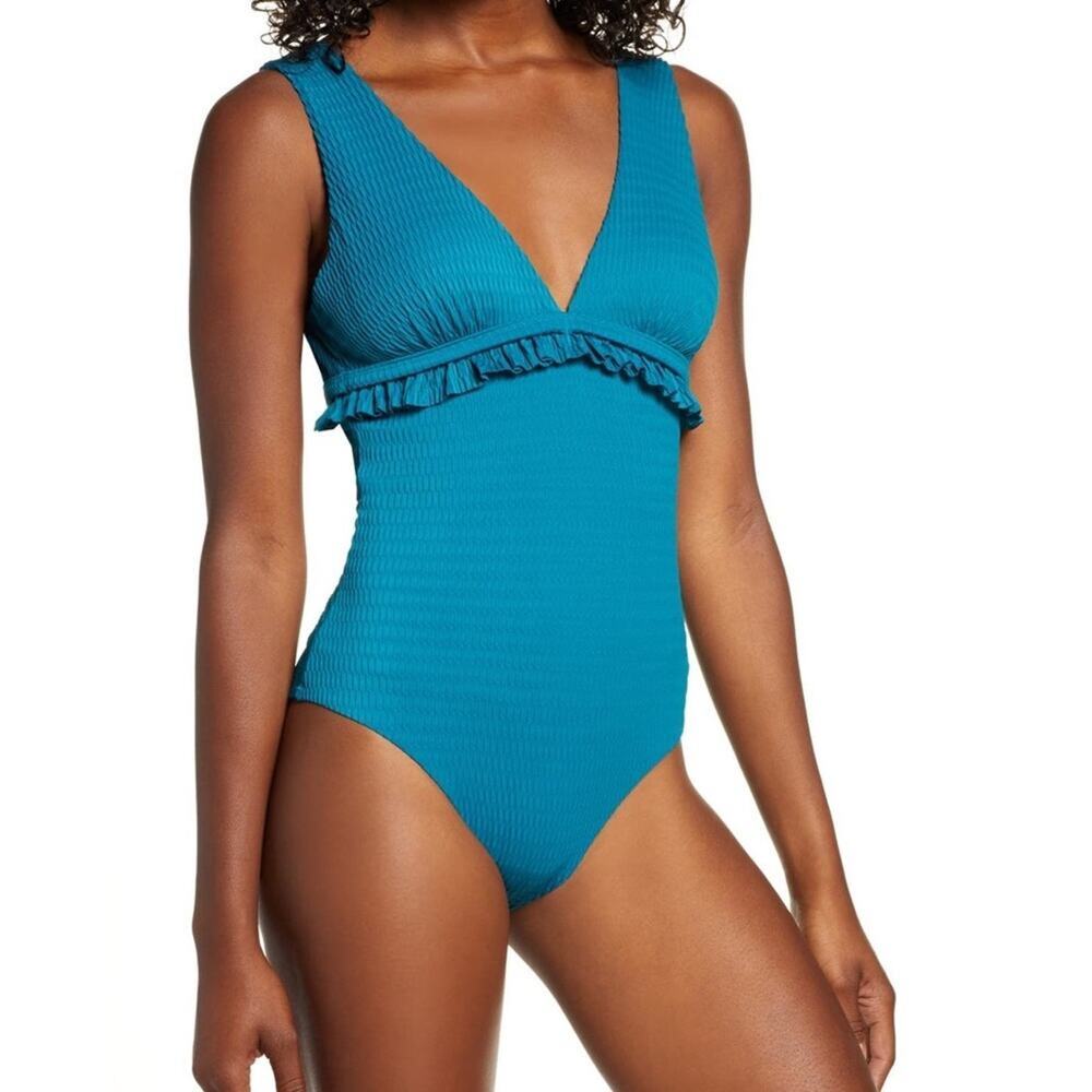 BOGO Chelsea28 Ruffle Trim One Piece Swimsuit New $89